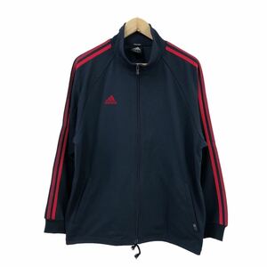 H692 adidas アディダス Clima365 トラックジャケット ジップ ジャケット 上着 ネイビー系 3本ライン ポリエステル メンズ L 良品