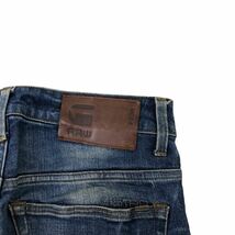 H692 G-STAR RAW ジースターロウ 3301 SLIM デニム パンツ ジーンズ Gパン ボトムス 濃紺 ブルー系 ヒゲ 加工 メンズ 28_画像8