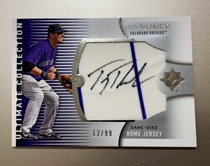 2008 Ultimate Collection Home Jersey Autographs #TT Troy Tulowitzki 12/99