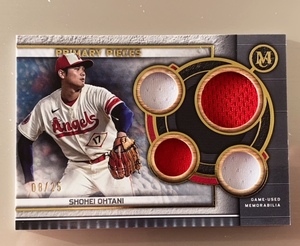 2023 Topps Museum Collection Primary Pieces Quad Relics Gold #SPPPQRSO Shohei Ohtani 大谷翔平 08/25