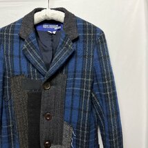 JUNYA WATANABE MAN ジュンヤワタナベマン 13AW LOOK16 ウール縮絨加工パッチワークチェックジャケット WL-J032_画像3