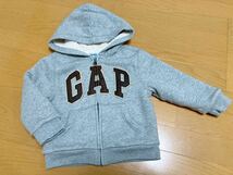 80 cm 裏ボア 美品 「 baby GAP 」 男の子 長袖 ジャンパー パーカー フリース ベビー 服 キッズ トップス アウター ギャップ 防寒_画像1