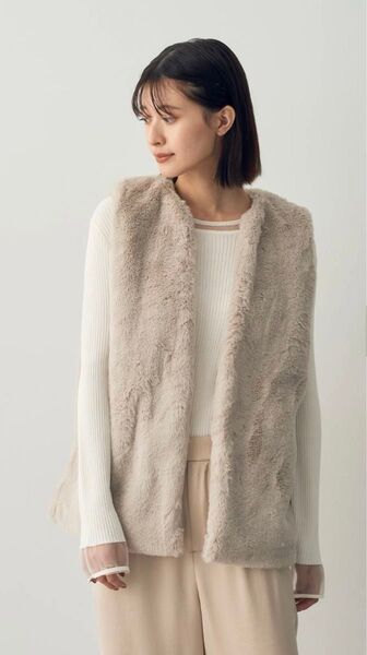 Yecca Vecca フェイクファージレ タグ付 着映え 大人可愛い