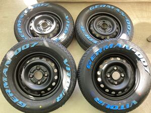 ホワイトレタータイヤ付!!ホンダ純正スチール◆3.5J 12インチ IS35 PCD100-4H◆165/70R12 新品タイヤ◆バモス アクティ 軽トラック 軽箱