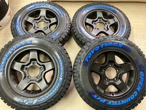 今だけ激安！ジムニー純正 マットブラック◆TOYOオープンカントリーRT 185/85R16 ホワイトレター◆JA11 JA12 JB23 JB64◆ジムニー全般に！