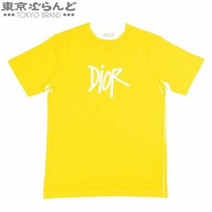 101706453 クリスチャンディオール Christian Dior ロゴプリント オーバーサイズ Tシャツ 033J625E0554 イエロー コットン XS 半袖 メンズ