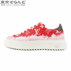 101707913 ルイヴィトン LOUIS VUITTON エスカルタイムアウト ライン 1A7ULR レッド モノグラムキャンバス 37 1/2 スニーカー レディース