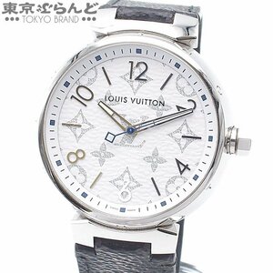 101708592 1円 ルイヴィトン LOUIS VUITTON タンブールGM QZ114 モノグラムホワイト SS モノグラムエクリプス 腕時計 メンズ 電池式