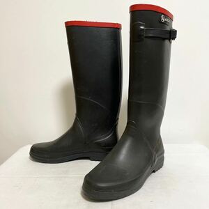 peace 168*① AIGLE Aigle rain boots long boots outdoor camp France made 37 lady's black 