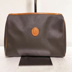 和169★ TRUSSARDI トラサルディ イタリア製 ビッグポーチ 小物入れ バッグインバッグ レディース ブラウンの画像1