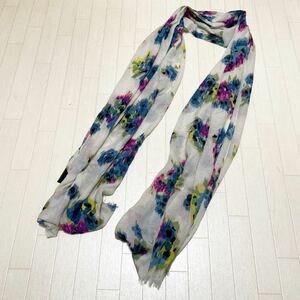  peace 190* Abahouse Devinette Luxe Abahouse du vi net large size muffler stole floral print total pattern lady's white 