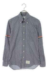 トムブラウン THOM BROWNE サイズ:1 トリコロールテープ/ギンガムチェック長袖シャツ 中古 BS99