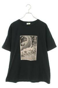 セリーヌバイエディスリマン CELINE by Hedi Slimane 2X45F671Q サイズ:L フォトプリントWAVEルーズTシャツ 中古 SB01