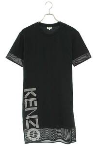 ケンゾー KENZO FA52R0746986 サイズ:S ロゴメッシュ切替ワンピース 中古 BS99