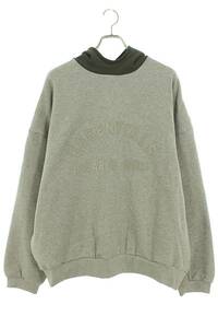 フォグ FOG ESSENTIALS NYLON FLEECE HOODIE DARK HEATHER OATMEAL サイズ:L ナイロンフリースパーカー 中古 OM10