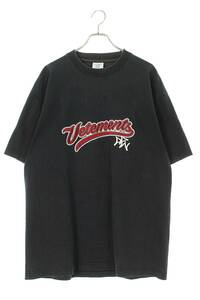 ヴェトモン VETEMENTS 18SS MSS18TR37 サイズ:XS ベースボールロゴオーバーサイズTシャツ 中古 FK04