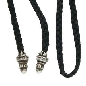 クロムハーツ Chrome Hearts LEATHER BRAID/ボロチップレザーブレード シルバーネックレス 中古 SJ02