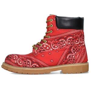 ロジック Rogic PAISLEY BOOTS RED サイズ:XL ペイズリー総柄ブーツ 中古 BS99