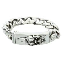 クロムハーツ Chrome Hearts ID DGGR HEART/ダガーハートIDクラシックリンク サイズ:13LINK シルバーブレスレット 中古 SS13_画像1