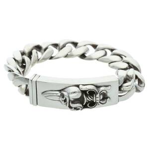 クロムハーツ Chrome Hearts ID DGGR HEART/ダガーハートIDクラシックリンク サイズ:13LINK シルバーブレスレット 中古 SS13