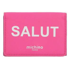 ミチノ・パリ michino PARIS W001-116-380 SALUT ロゴプリント財布 中古 BS99