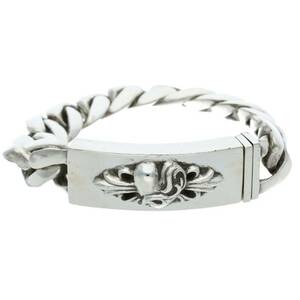 クロムハーツ Chrome Hearts ID FLRL HEART/フローラルハートIDクラシックリンク サイズ:13LINK シルバーブレスレット 中古 SJ02