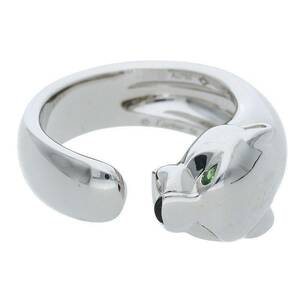 カルティエ Cartier PANTHERE DE CARTIER RING パンテールマサイ 15.5号/56 K18WG ツァボライト ガーネット/オニキスリング 中古 GZ11