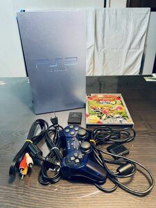 動作品 ソニー PS2 プレイステーション2 本体 アクアブルーSCPH-39000 電源・AVケーブル・コントローラー・メモリカード付き