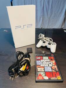 動作美品すぐ遊べるソニー PS2 プレイステーション2本体 SCPH-50000ホワイト 電源・AVケーブル・コントローラー・メモリカード・ソフト付き