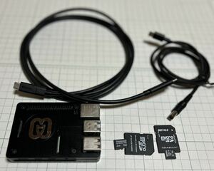 Raspberry Pi4 B 4GB ラズベリーパイ4 合金パッシブ冷却金属ケース付、sd 4GBと128gb付、USBCケーブル、USBC DCケーブル付