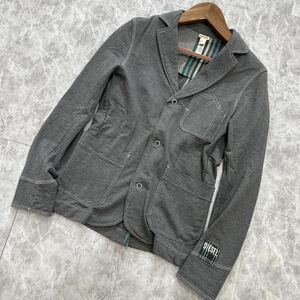 L @ 国内正規品 '洗礼されたデザイン' DIESEL ディーゼル COTTON 3釦 ジャケット 羽織り sizeS メンズ 紳士服 アウター 古着 GRAY系 