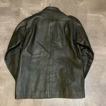 WW ▼ 都会のカジュアルウェア 'ホーススキン' TETE HOMME テットオム 馬革 スナップボタン レザーコート size:L アウター 紳士服_画像3