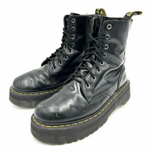 F @ 人気モデル 'イエローステッチ入り' Dr.Martens ドクターマーチン 本革 8EYE ブーツ シューズ 革靴 UK9 28cm メンズ 紳士靴 BLACK