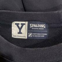 L ▼ 着心地抜群!! 'ロゴプリント' SPALDING スポルディング YALE UNIVERSITY バイカラー 長袖 コットン100% スウェット トレーナー_画像6