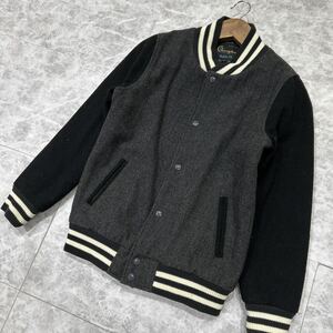 CC @ 復刻モデル!! 'ランナータグ' Champion チャンピオン WOOL混 スタジャン 中綿 ブルゾン ジャケット sizeL 上着 アウター 古着 GRAY