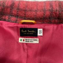 BB @ 洗礼されたデザイン '着心地抜群' Paul Smith ポールスミス WOOL混 トグル付き ダッフルコート 120cm キッズ youth アウター 古着 _画像7