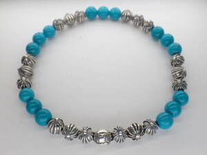  regular goods **CHROME HEARTS * 6. turquoise beads bracele * rare 