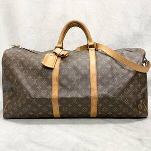 1円〜 美品 LOUIS VUITTON ルイヴィトン モノグラム キーポル バンドリエール 60 旅行鞄 トラベル ボストン バッグ