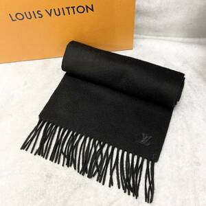 1円〜 美品 LOUIS VUITTON ルイヴィトン エシャルプ ジェラム M75362/CM0196 マフラー ブラック カシミヤ100％