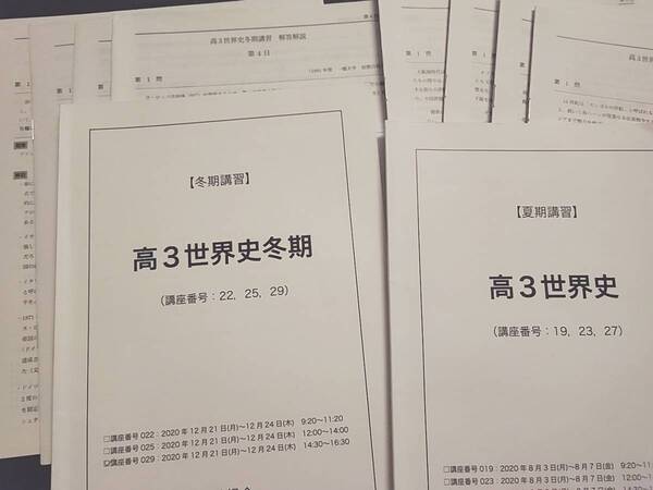 鉄緑会 20年夏期・冬期 高3世界史 テキスト・解説冊子 フルセット 社会 河合塾 駿台 鉄緑会 Z会 東進 SEG