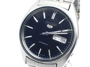 1円～☆稼働品☆SEIKO セイコー AT/自動巻き メンズ腕時計 セイコーファイブ 6309-8840 デイデイト 黒文字盤/N1049-2500①