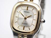 1円～☆稼働品☆SEIKO セイコー QZ レディース腕時計 EXCELINE エクセリーヌ 4J41-0AA0 コンビカラー 純正ベルト/N3097-900①_画像1