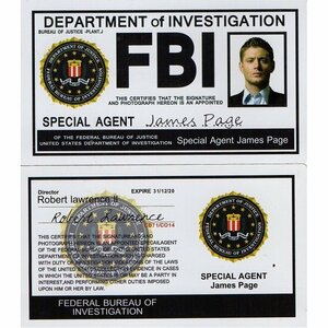 ★FBI SPECIAL AGENT " James Page ” IDカード PVC製（プラスチック） 送料￥185★