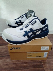 アシックス安全靴　CP209 BOA 25.0cm WHITE/PEACOAT ホワイト　新品未使用　asics