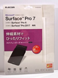 タブレットPC　Microsoft Surface Pro 7・Surface Pro 6用のネオプレンポーチ、縦入れタイプ、色:黒、ELECOM製 ★ 新品同様の未使用品