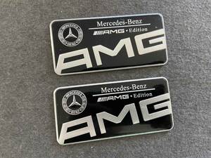 メルセデス・ベンツ BENZ AMG★9*4.2CM カーステッカー エンブレム プレート アルミ製 フェンダーバッジ シール 傷を隠す 2枚セット 513番