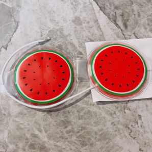 【スイカ柄】フルーツ柄アイパッチ 冷湿布 疲労回復 通気性アイマスク