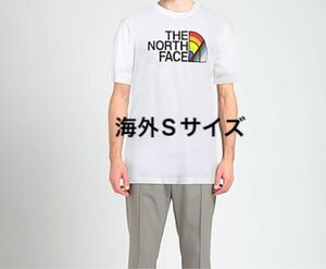 THE NORTH FACE ロゴTシャツ 海外Sサイズ ハーフドーム　レインボー