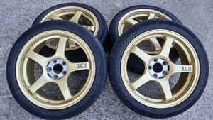 ☆ヨコハマ アドバンレーシング TC2 215/45R17 5穴 17×7.5J PCD100 ミシュラン PRIMACY-4 2019年☆