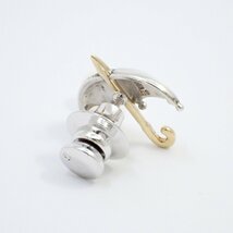 MIKIMOTO ミキモト 傘モチーフ ピンブローチ シルバー/K18YG/パール【いおき質店】管理2_画像2